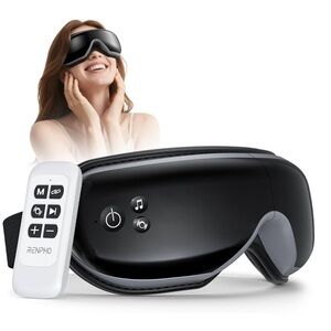 Renpho Black Eye Massager for Migraines with Remote